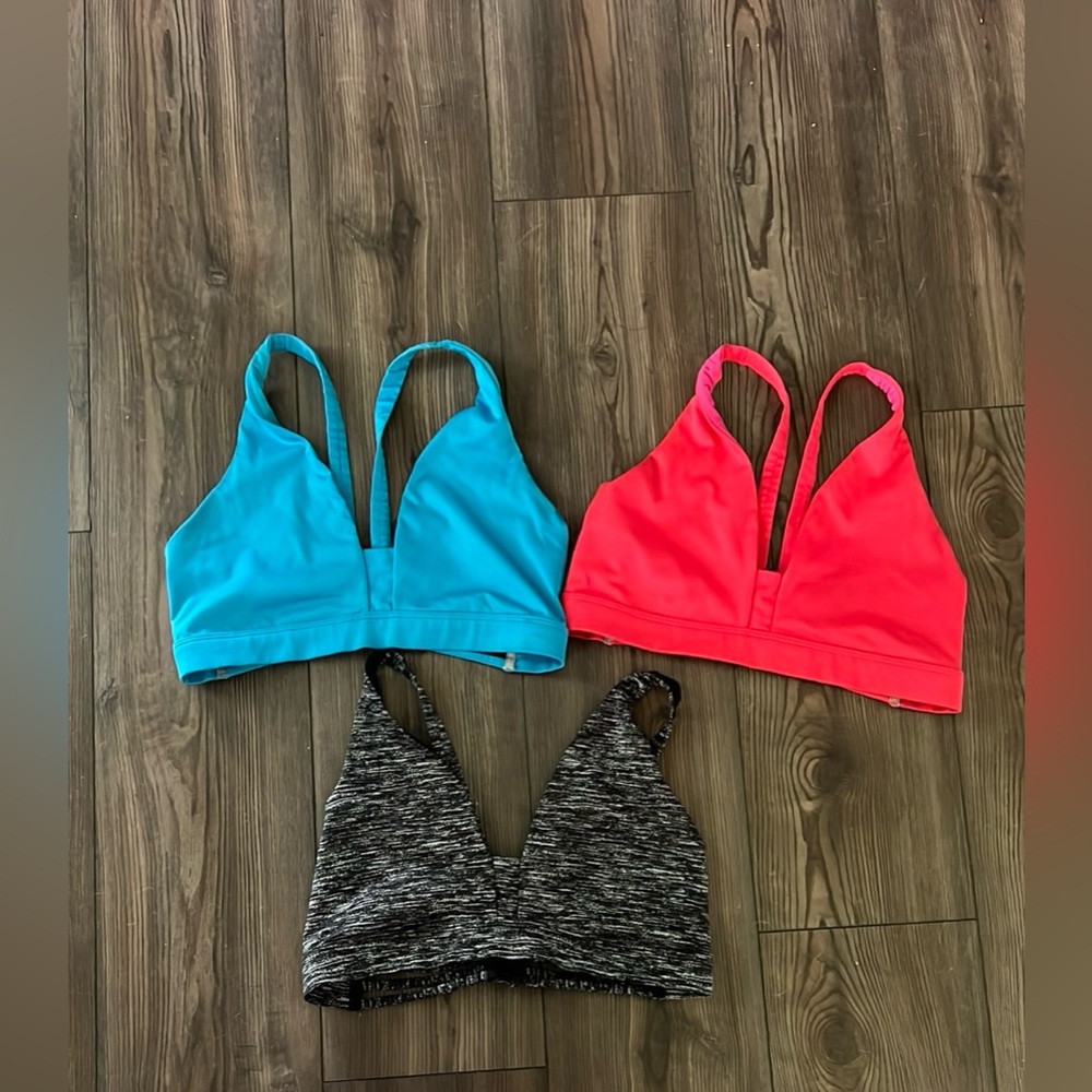 Vibrant Sports Bra Set - Blue, Pink, Black size medium